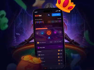 Roulette game - Mobile Casino bet betting casino crypto casino dashboard gambling gambling app igaming live casino live game mobile app mobile game online casino product roulette design roulette game slots uiux wheel win