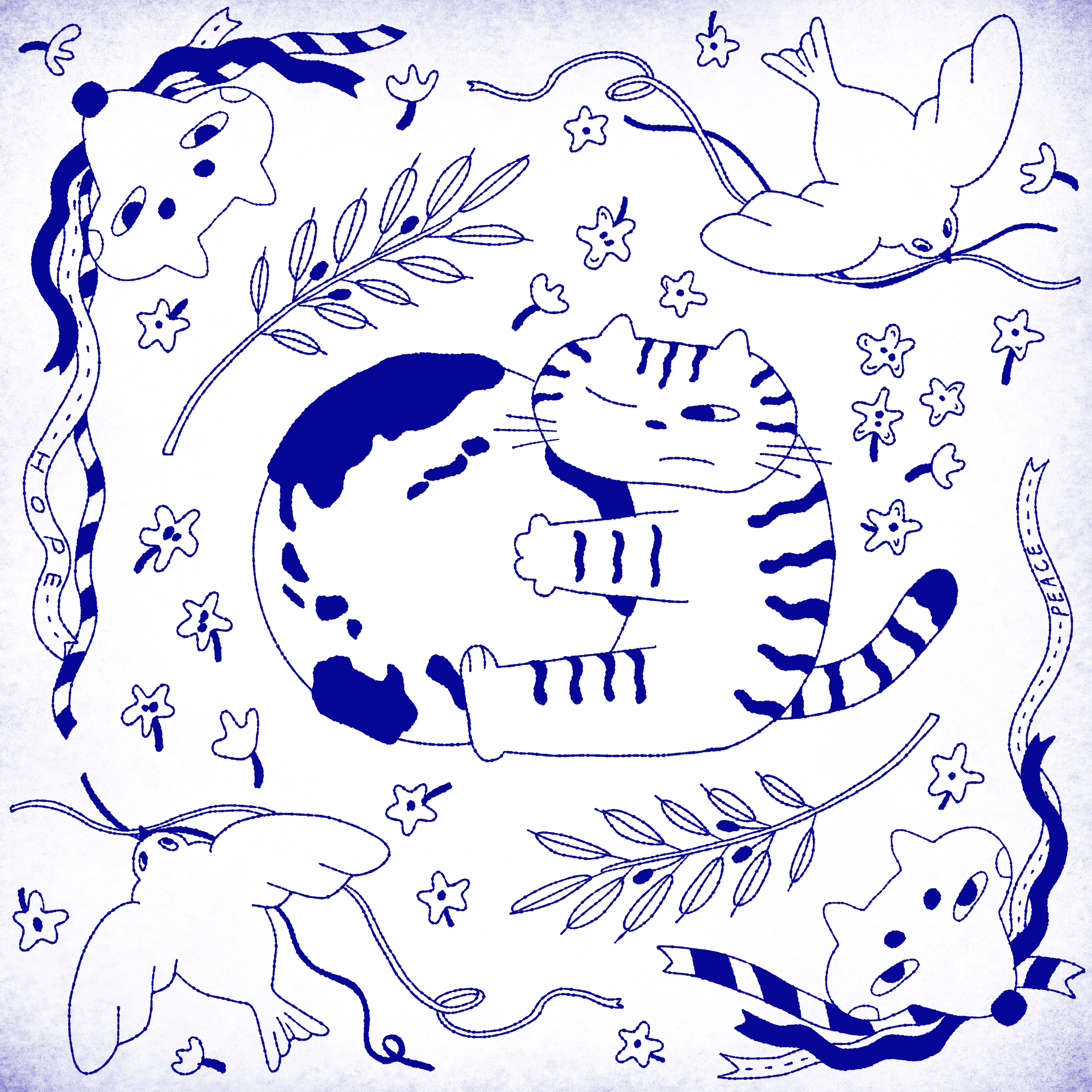 PEACE and HOPE branding cat design editorial illustration graphic design hope illustration logo peace