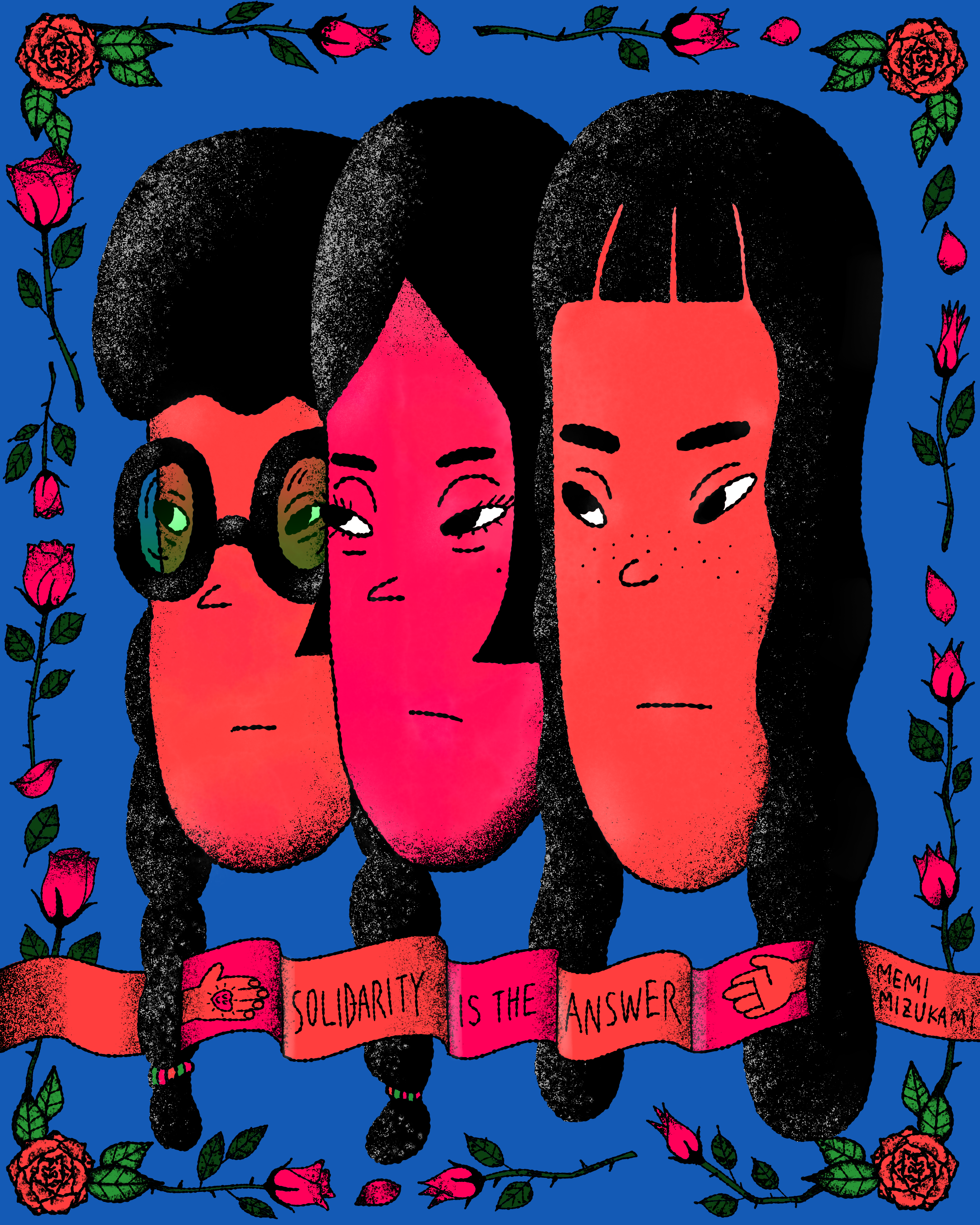 Solidarity is the answer art design editorial illustration graphic design illustration poster solidarity unite women