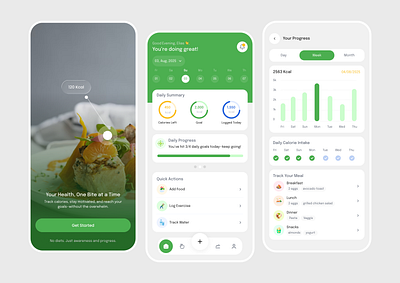 CalTrack – Calorie & Nutrition Tracker app design app ui ux calorietracker claorieappui healthtracker healthtrackerapp mealtracker nutritionappui nutritiontracker trackerapp ui ux design user interface user interface design