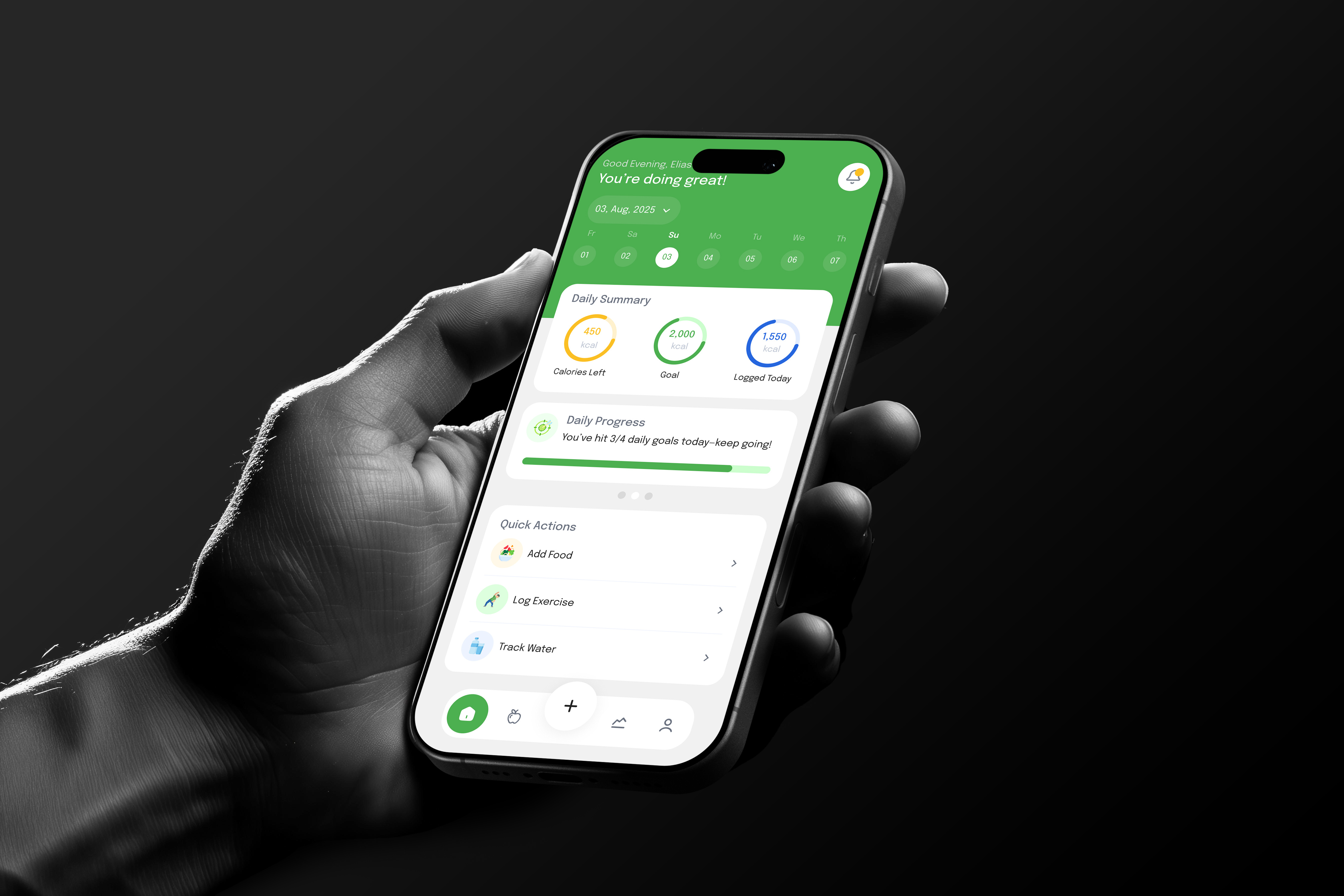 CalTrack – Calorie & Nutrition Tracker app design app ui ux calorieapp calorietrackerapp dailymealtracker foodtrackerapp healthtrackerapp nutritionapp ui ux design user interface user interface design