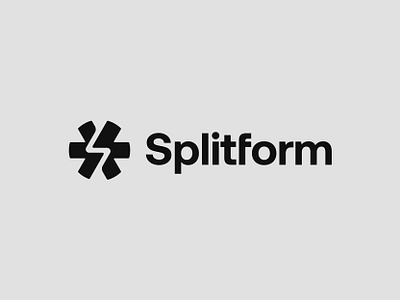 Splitform Logo Design abstract bold branding collaboration connection creative fusion identity industries innovation logo minimal modern perspective progress symbol synergy