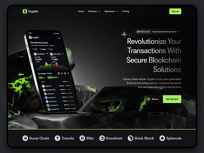 Cryptic - Crypto Product | Website Design 3d 3d wesbite application branding crypto website dark theme dashboard design finance futuristic hero section illustration landing page minimal mobile crypto ui web design web3 webpage website