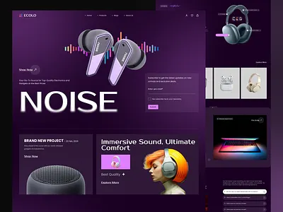 ECOLO – Ecommerce Landing Page dark dark website ecommerce ecommerce website landing page trendy design ui uiux uiux design web design website design