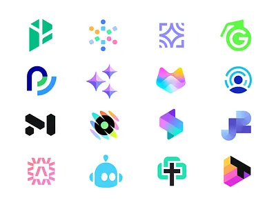 Symbol collection abstract ai artificial intelligence asbtract symbol fintech geometric identity logo logo design logofolio mark modern modern logo startup logo symbol tech technology