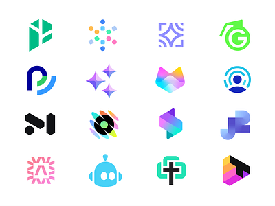 Symbol collection abstract ai artificial intelligence asbtract symbol fintech geometric identity logo logo design logofolio mark modern modern logo startup logo symbol tech technology