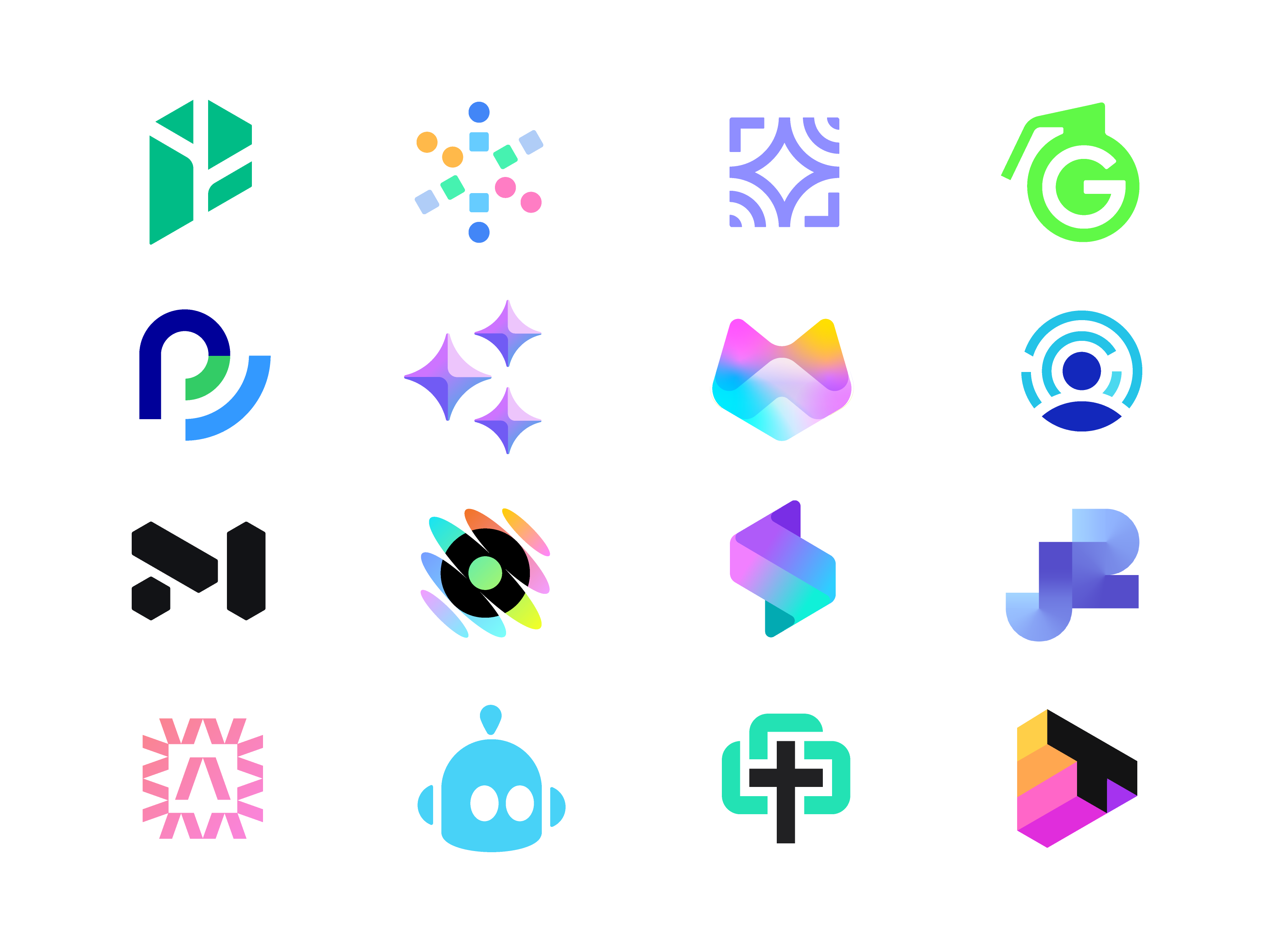 Symbol collection abstract ai artificial intelligence asbtract symbol fintech geometric identity logo logo design logofolio mark modern modern logo startup logo symbol tech technology