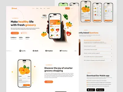 Smart - Grocery App Landing Page UI/UX ai app cart ui design veli ecommerce app food grocery app landingpage mimimal design mobile app modern ui offer banner ois online shopping product page retail app shoppinh app smart buy uidesign uiux webdesign