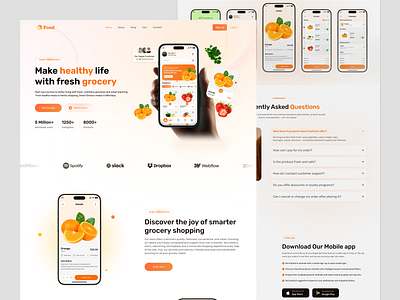 Smart - Grocery App Landing Page UI/UX ai app cart ui design veli ecommerce app food grocery app landingpage mimimal design mobile app modern ui offer banner ois online shopping product page retail app shoppinh app smart buy uidesign uiux webdesign