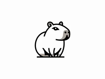 Sitting Capybara Logo animal branding capybara cute design emblem friendly icon identity illustration lines logo mark mascot nature pet symbol tropical vector zoo