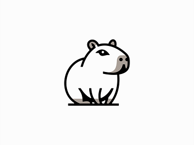 Sitting Capybara Logo animal branding capybara cute design emblem friendly icon identity illustration lines logo mark mascot nature pet symbol tropical vector zoo