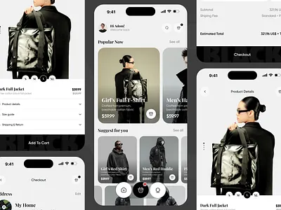 E-commerce App Design adom app app design app ui brand store app clothing app ecommerce ecommerce app fashion app store app ui ux