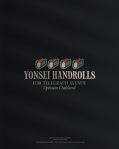 Yonsei Handrolls: Brand Lockup brand branding custom logo handmade logo handrolls japanese lockup logo logotype restaurant sushi yonsei