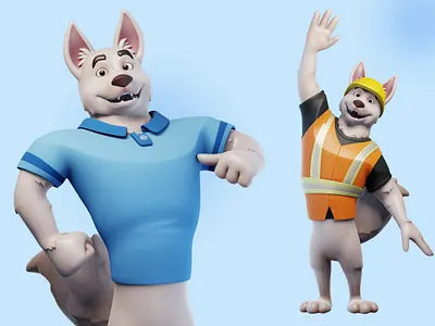 Ultimate 3D Dog Mascot – Fully Customizable in Figma 3d 3d illustration 3drendering animal blender brand branding cartoon characterdesign corporate design dog illustration illustrations marketing mascot resources ui wolf
