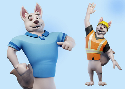 Ultimate 3D Dog Mascot – Fully Customizable in Figma 3d 3d illustration 3drendering animal blender brand branding cartoon characterdesign corporate design dog illustration illustrations marketing mascot resources ui wolf