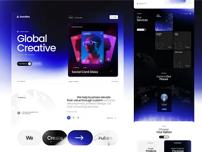 Goodiez - Modern Agency agency dark gradient portfolio studio ui website
