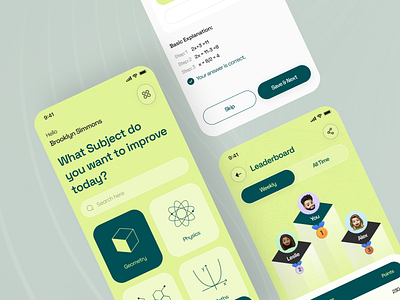 Educational Quiz App app app design app ui clean ui design edtech education educational app educational app design learning learning app mobile mobile app mobile app design online learning quiz app ui ui design