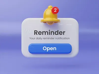 Reminder Notification 3d adobe photoshop animation blender branding cinema4d design graphic design logo motion graphics render ui