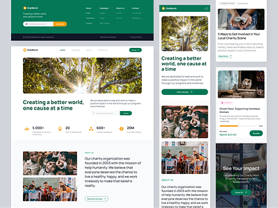 OneWorld - Charity Landing Page charity donate donation mobile website non profit social ui ui design web design website