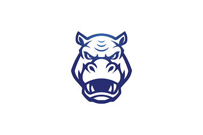 Hippo logo angry animal hippo illustration logo wild