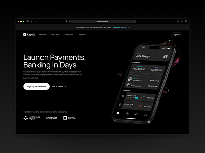 Layer2 — Hero Image best web design crypto figma fintech modern website saas ui uiux user experience user interface ux web design website ui