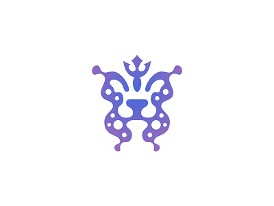 Mystic Crown – lion butterfly logo abstract animal artistic bold butterfly crown elegant illustration insect lion mask mysterious purple royal symmetrical