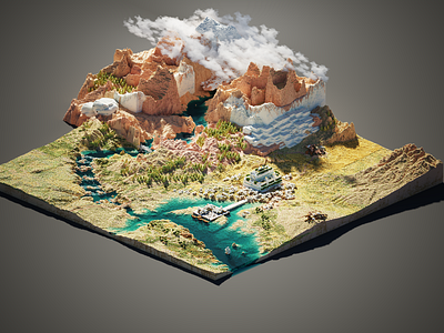 Hamari Region - Voxel Art 3d design digital digitalart magicavoxel render voxel voxelart