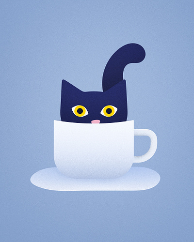 Coffee Cat art cat coffee editorial illustration flat illustration graphic design illustration vector vector illustration