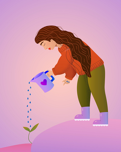 Growth art editorial illustration flat illustration graphic design illustration vector vector illustration