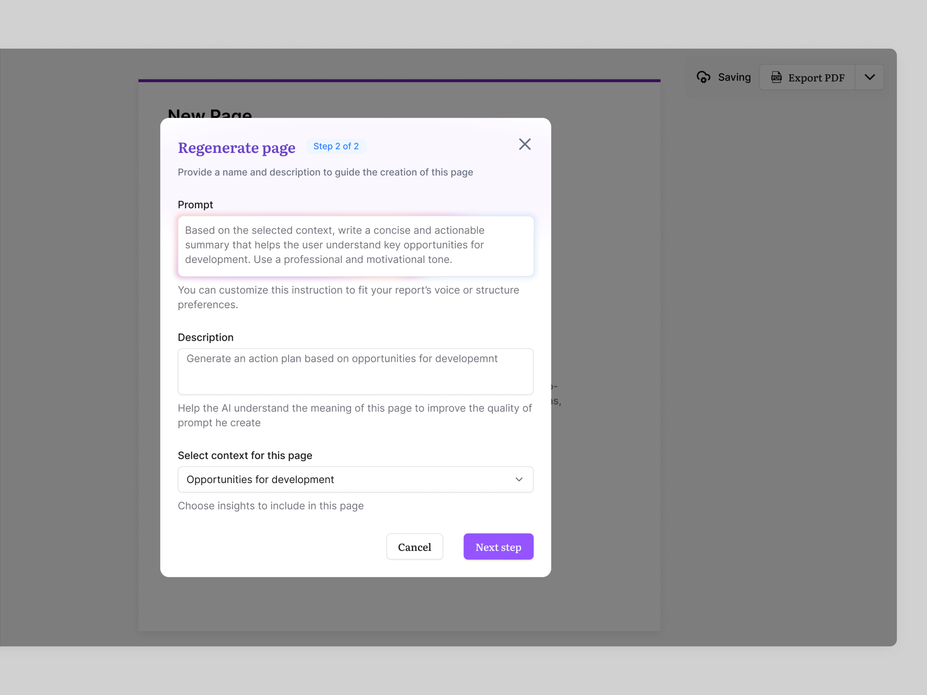 AI 360 Report generator - SaaS dashboard screens 360 report ai content ai generator ai individual report ai report ai report generator ai reports content generator generate reports generator individual report product product design report report generate report generations reports saas ui ux