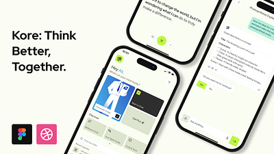 Kore AI: Your Thought Partner - Mobile UI/UX Concept ai figma mobile app ui