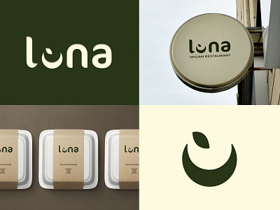 Luna Logo v2 branding food illustration logo vector vegan food