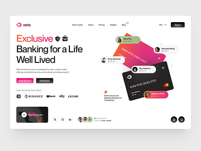 Website for FinTech design interface product service startup ui ux web website