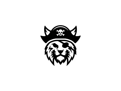 Lynx Pirate King logo beast bold captain eye patch fierce hat lion lynx majestic mascot pirate premium rebel skull tiger vector