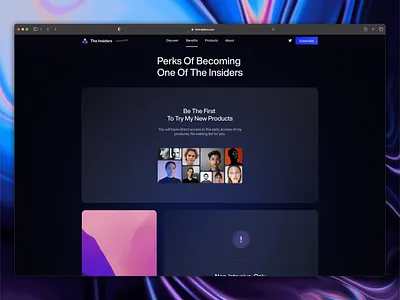 The Insiders Newsletter | Benefits Section benefits concept daily ui dailyui design insiders interface minimal minimalist modern newsletter section ui ui design uidesign ux website