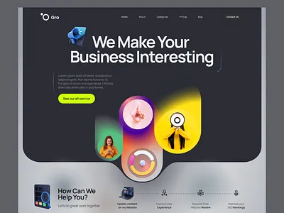 Gro Website design interface product service startup ui ux web website