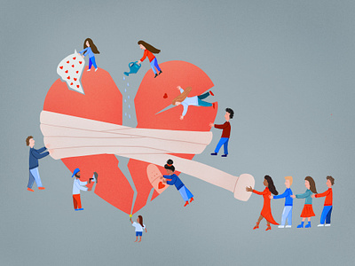 The healing journey after grief belgium broken childrens books editorial illustration flat illustration freelance illustrator grief hand drawn healing publishing vector illustration