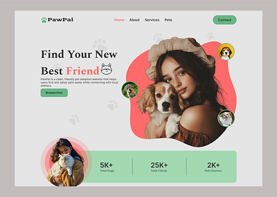 Pet Adoption website HERO design hero pet uiux website