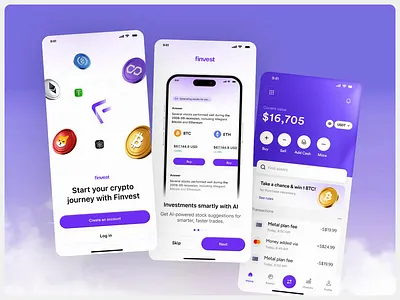 Crypto Wallet App Design by Orbix Studio animation app app design app interface crypto crypto app crypto app ui crypto trading crypto wallet app crypto wallet app design dashboard design finanancial dashboard finance landing page mobile mobile app mobile app design modern app ui product design
