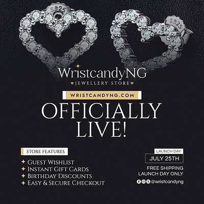 Website Launch Campaign e commerce fashion jewellery shopify ui web design
