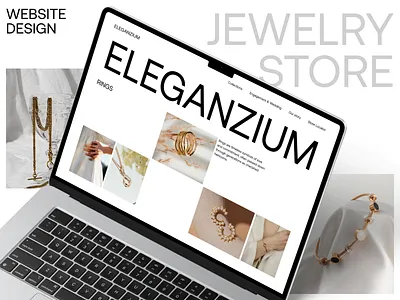 Eleganzium — Jewelry Store Website Concept design figma jewelry jewelty ecommerce landing ui uiux uiux design ux website design wedding website