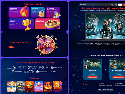 Casino Landing Page Design animation branding design graphic design illustration logo typography ui ux vector