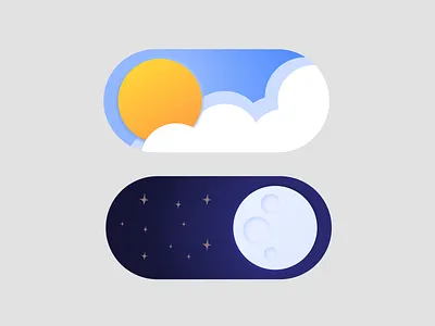 Day/Night Toggle Switch Button 3d adobe animation branding button dailyui design figma graphic design illustration interface logo motion graphics toggle trending ui ux viral