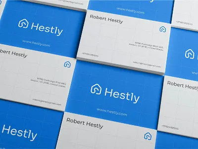 Hestly - Business Cards brand identity branding branding and identity branding studio building business card business card design business cards businesscard hestly home house logo logo design monogram property real estate realtor startup branding