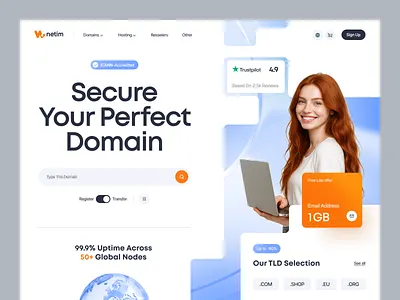 Website for a SaaS Platform ✦ Netim design interface product service startup ui ux web website