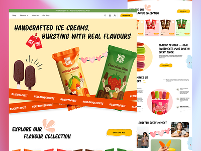 Landing page for Icecream Brand colortheory dailyui figmadesign foodbranding foodieui icecream landingpage logo ui ui design uidesi uidesign uiinspiration uiux userexperience userinterface ux webdesign webdesigninspiration