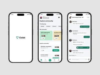 Community Group Collaboration App 👥🤝🏻 animation animation video app animation app design clean collaboration app collaboration group design minimal ui ux ux design