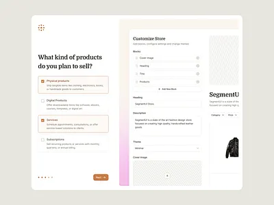 Product Selection & Store Customization UI