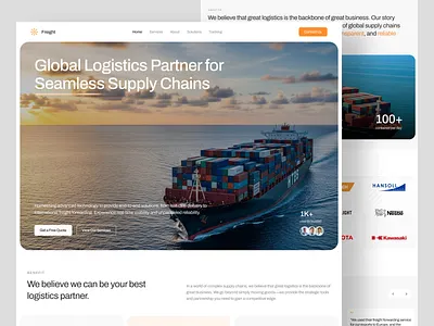 Freight - Shipping & Logistic Website landing page logisitc website minimalist shipping shipping website web design
