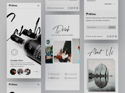 Canable - Wine Drink app bar bottle branding design drink glass home page landing minimal shop store typography ui ux web website wine winery wineshop